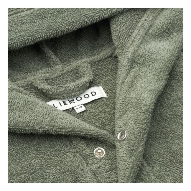Peignoir Lily en coton bio | Faune green