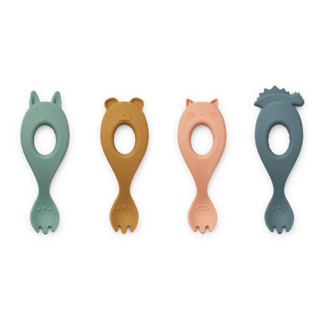 Fourchettes en silicone Liva - Set de 4 | Tuscany rose multi mix