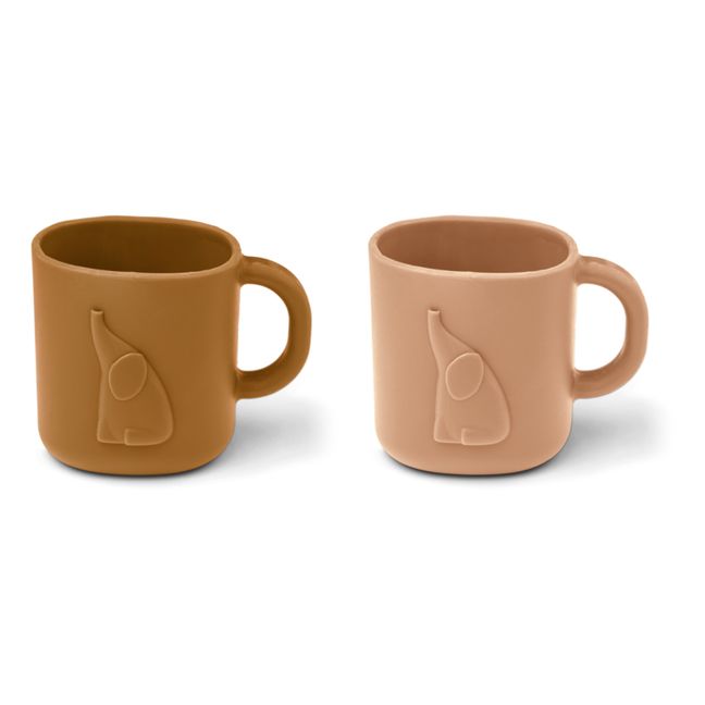 Tazas de silicona Chaves - Juego de 2 | Tuscany rose/Golden caramel
