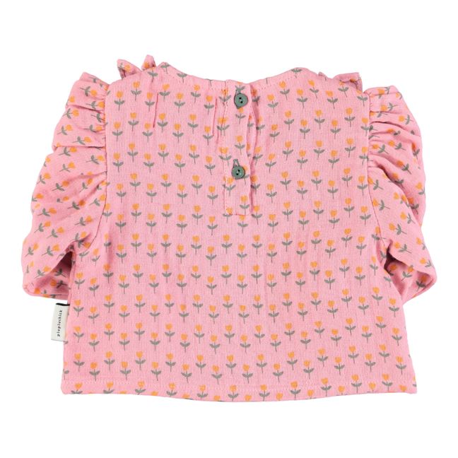Camicetta con volant a fiori | Rosa