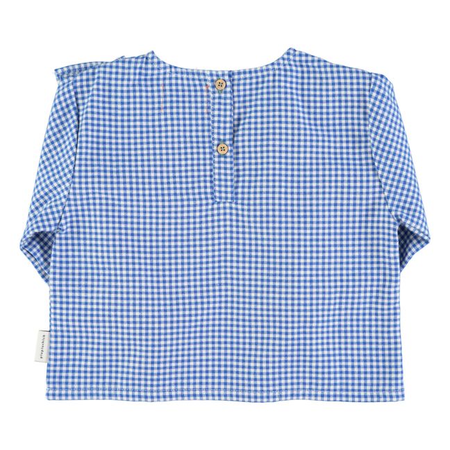 Blouse à Volants Vichy | Bleu