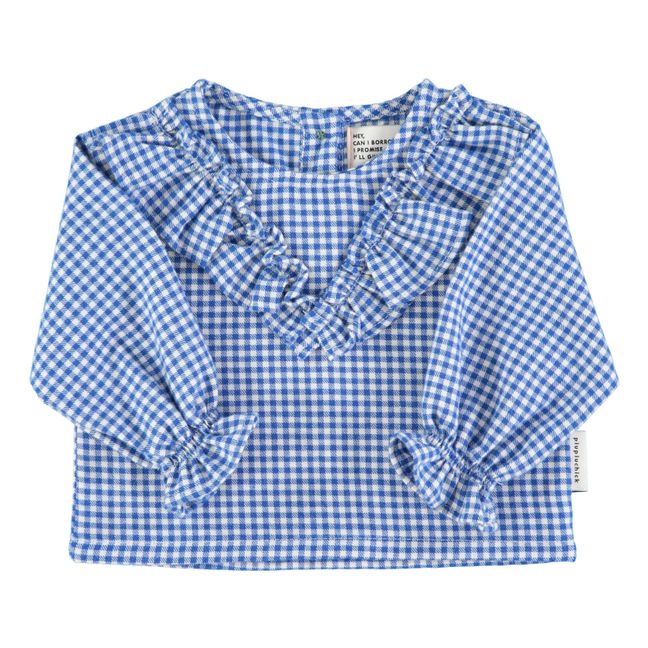 Rüschentop Vichy | Blau
