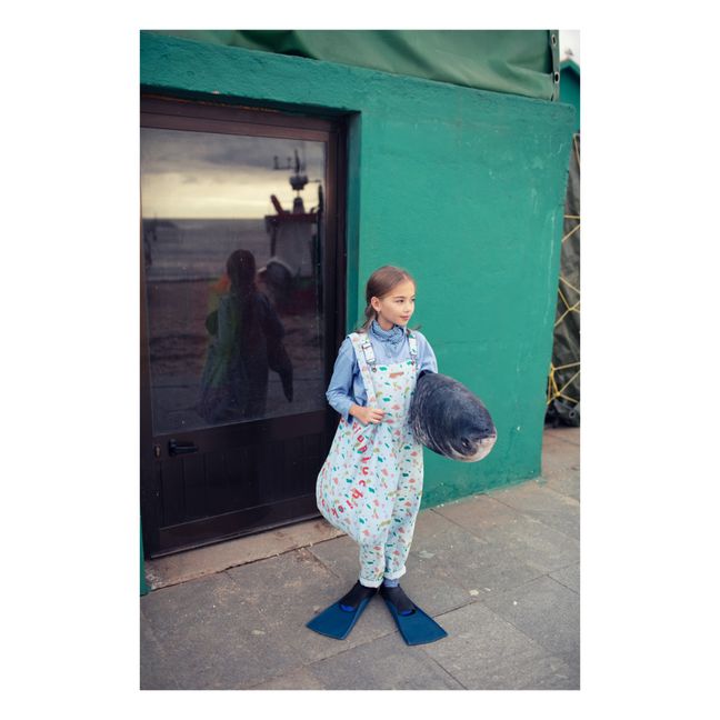 Geometric Shape Corduroy Dungarees | Light blue