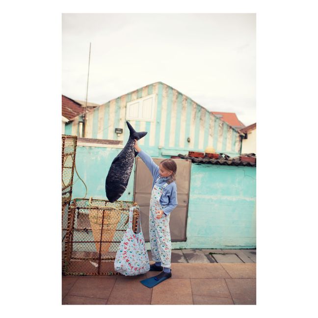 Geometric Shape Corduroy Dungarees | Light blue