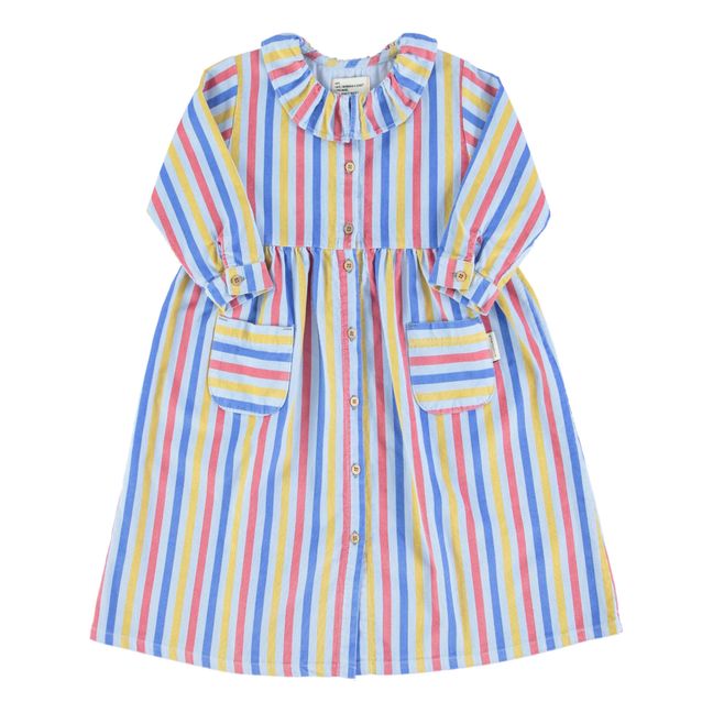 Robe Velours Côtelé à Rayures | Bleu
