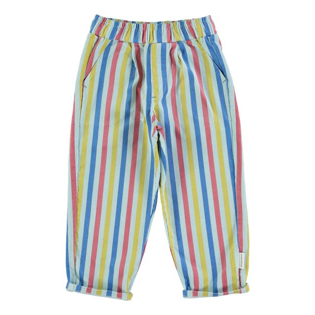 Pantalon Velours Côtelé à Rayures | Vert d'eau