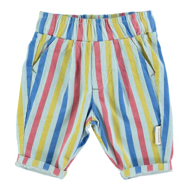 Pantalon Velours Côtelé à Rayures | Vert d'eau