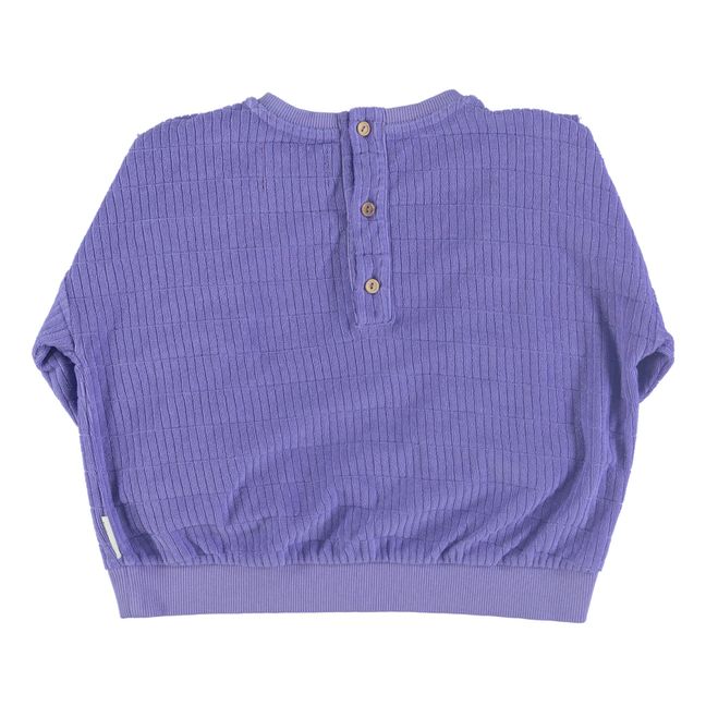 Organic Terry Ruffled Sweatshirt | Purple