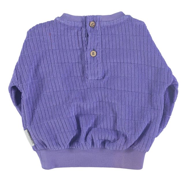 Organic Terry Ruffled Sweatshirt | Purple