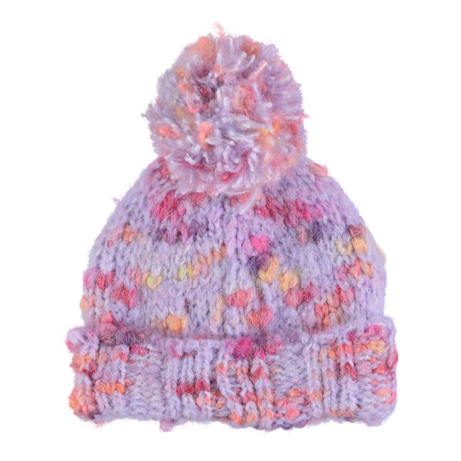 Bonnet Pompon Multicolore | Lilac