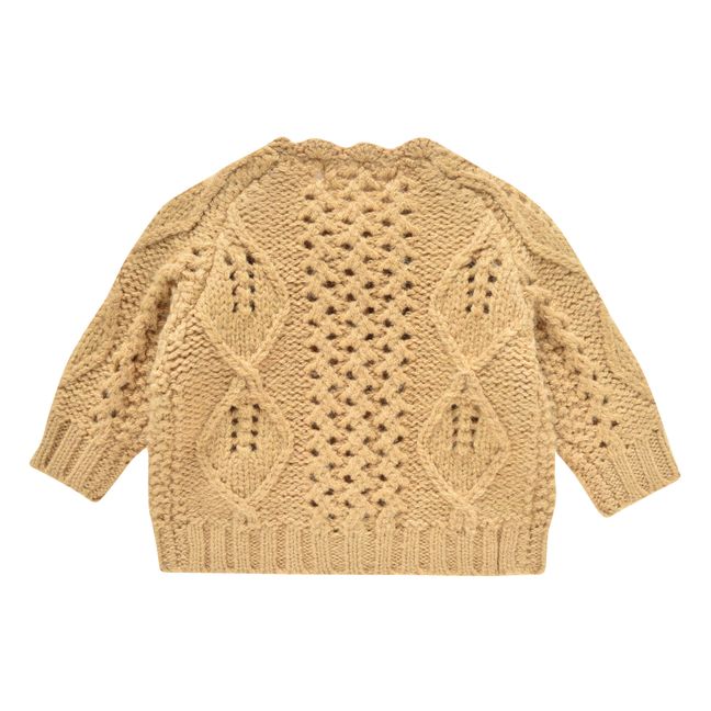 Cardigan Wolle und Baumwolle Sankara Baby | Ocker