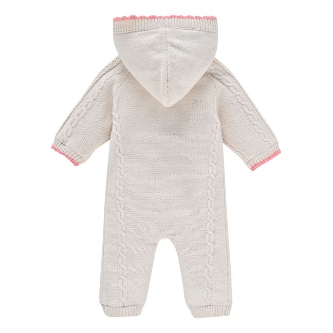 Davida Hand-embroidered Wool and Cotton Fur Pilot | Ecru
