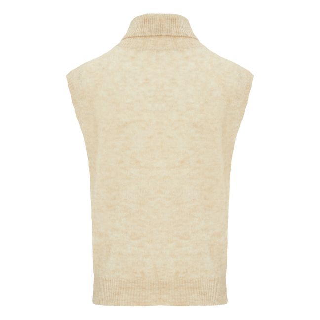 Jersey sin mangas de lana virgen y mohair | Crudo