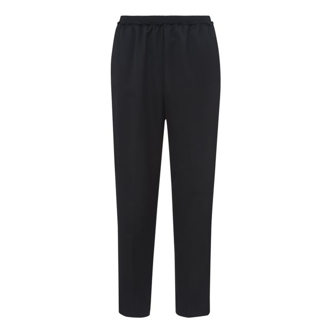 Pantalones elásticos de lana | Negro
