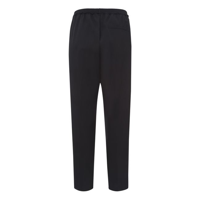 Pantalones elásticos de lana | Negro