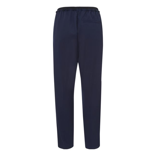 Pantalones elásticos de lana | Azul Marino