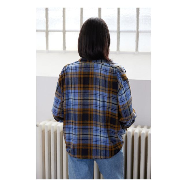 Bluse Ella Himalaja Kariert Wolle | Blau