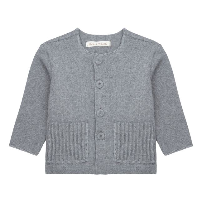 Knit Cardigan with Pockets | Grigio chiné