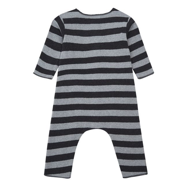 Combinaison Maille Rayée Poches | Gris