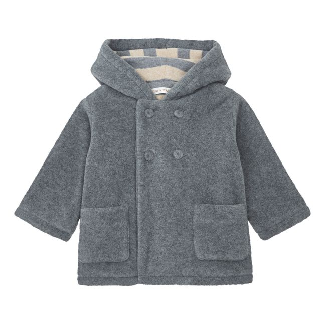 Fleece-Mantel | Grau Meliert