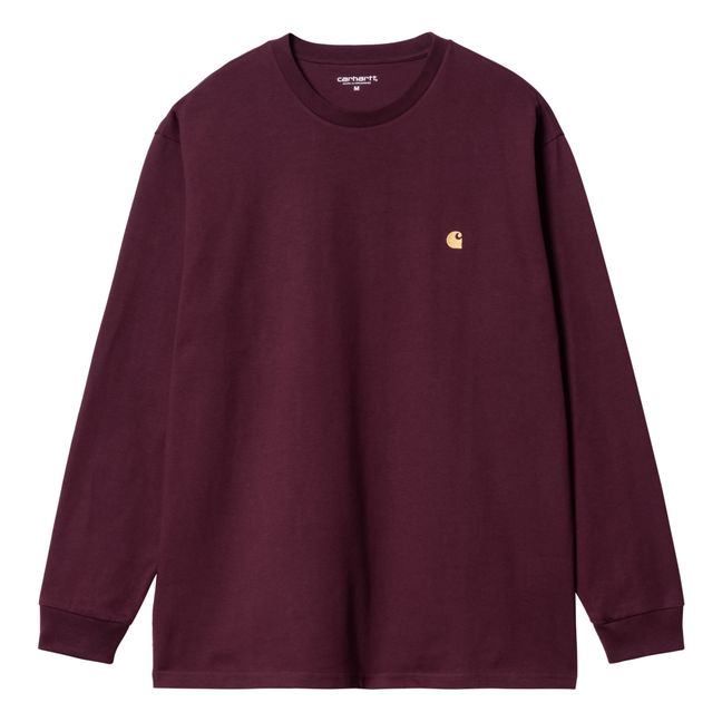 Chase Cotton Long-sleeved T-shirt | Burgundy