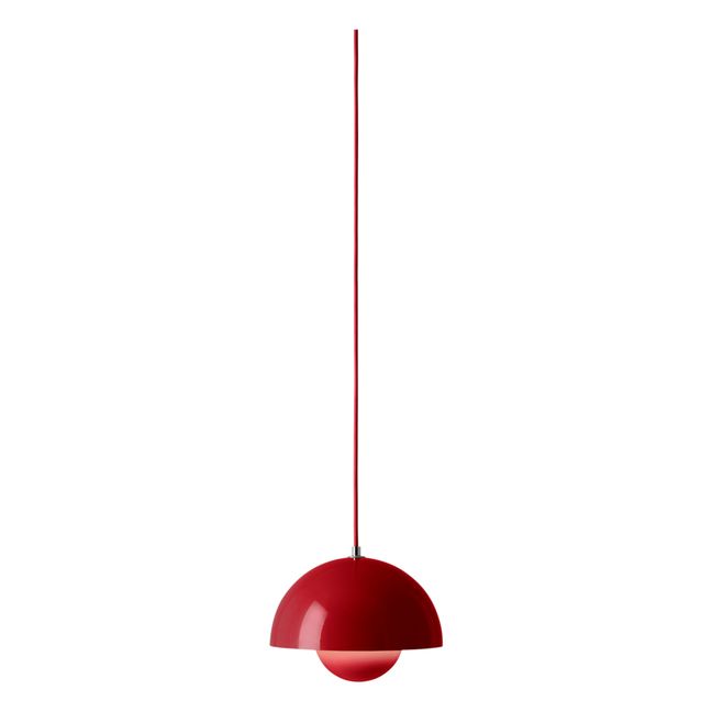 Lámpara de Techo Flowerpot VP1, Verner Panton, 1968 | Rojo Bermellón