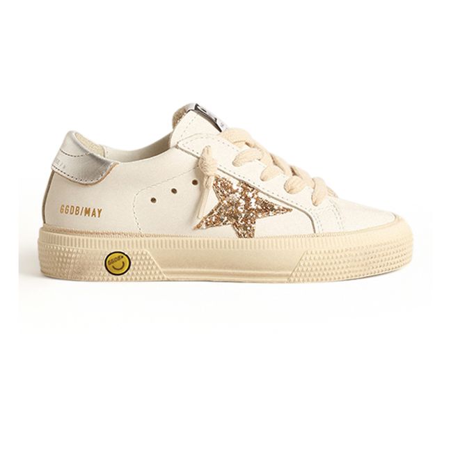 May Glitter Star Lace-Up Sneakers | Silver