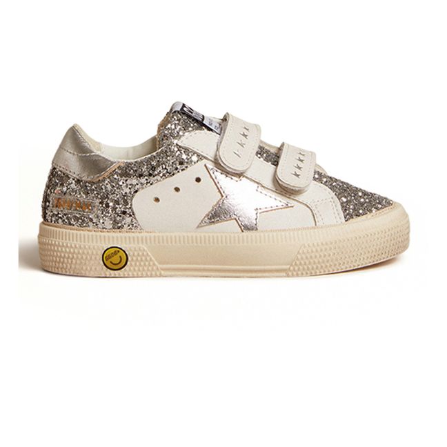 May Glitter Velcro Sneakers | Silver