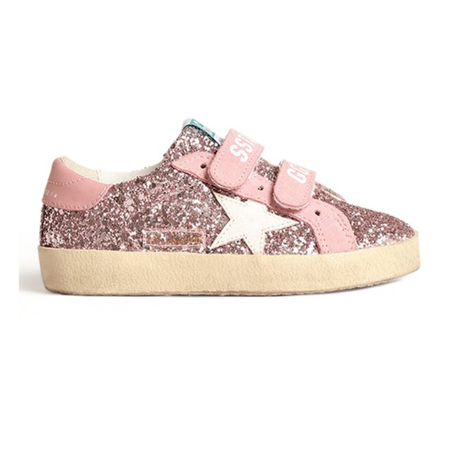 Sneakers mit Klettverschluss Old School Glitter | Rosa