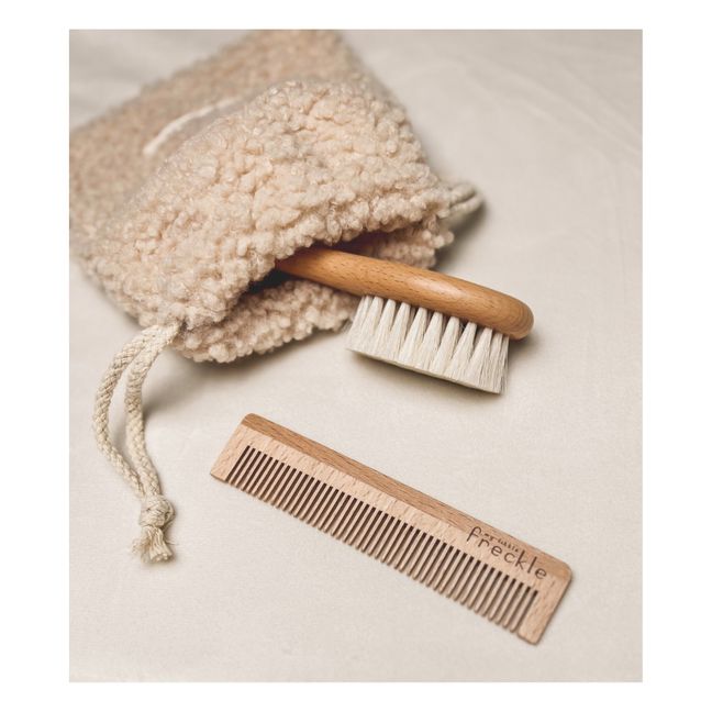 Set Haarbürste + Kamm + Beuteltasche Sherpa | Beige