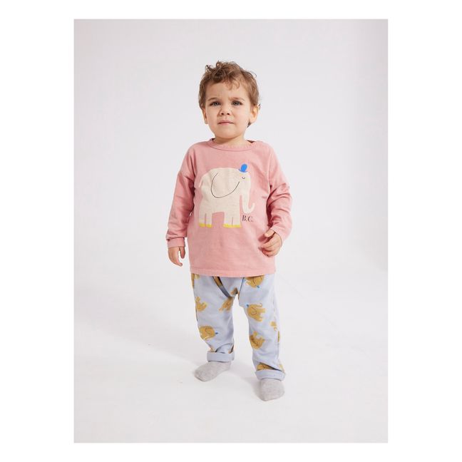 Jogger Sarouel de algodón orgánico Elefantes | Azul Cielo