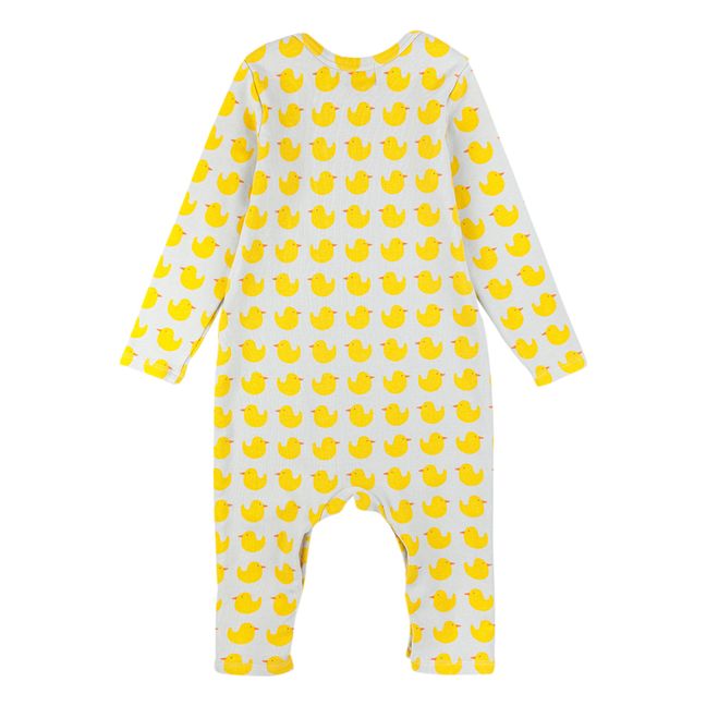 Organic Cotton Duck-Print Pyjamas | Light grey