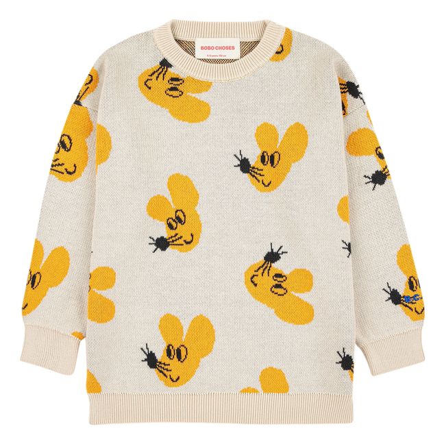Mouse-Print Pullover | Ecru