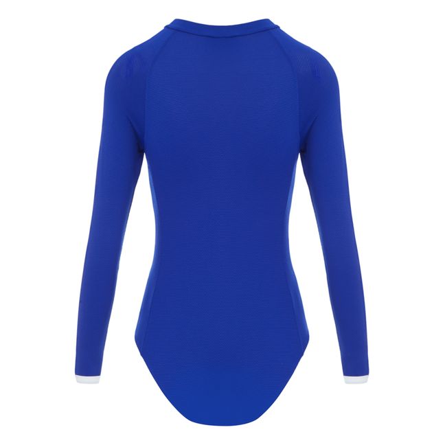 Maillot de Bain Anti-UV Matière Recyclée Uni Gaufré - Collection Femme | Bleu
