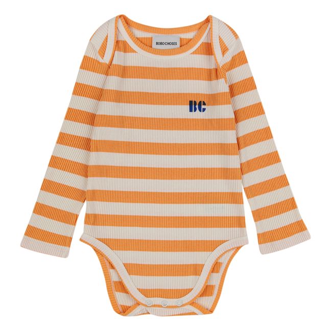 Set of 2 Organic Cotton Bodysuits | Taupe brown
