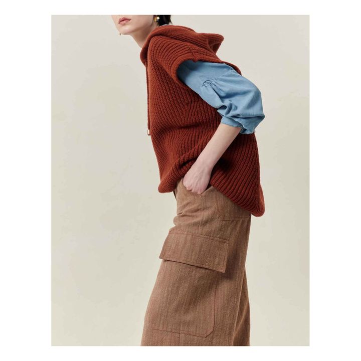 Maglione senza maniche in lana Shavasana | Ruggine- Immagine del prodotto n°2
