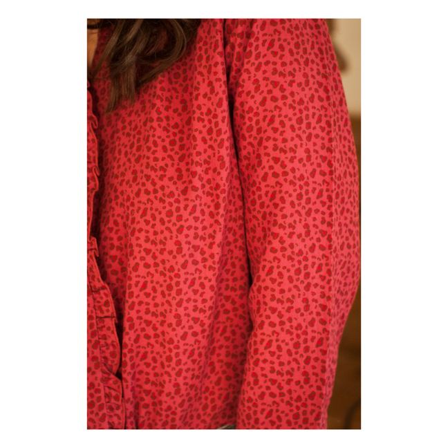 Vestito in Garza di Cotone Leopardato Patti - Collezione Donna  | Bordeaux