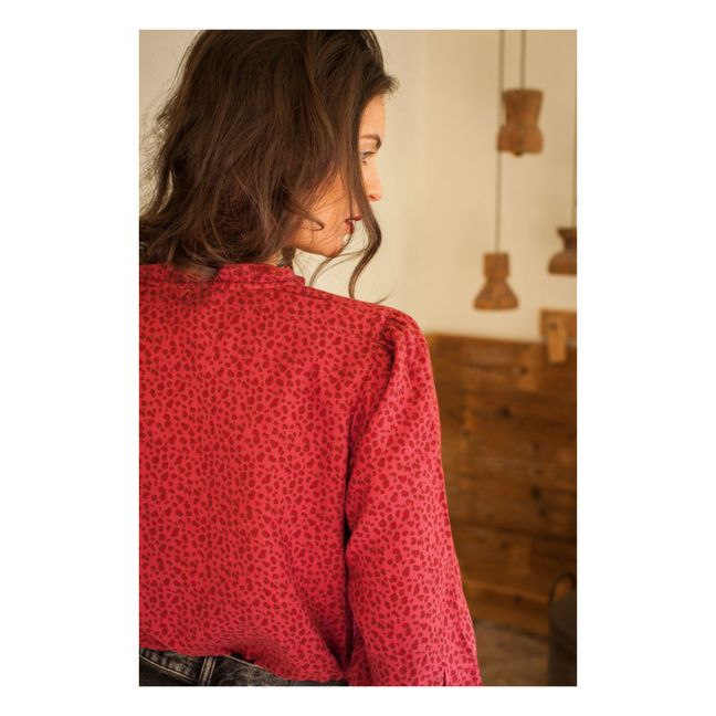 Vestito in Garza di Cotone Leopardato Patti - Collezione Donna  | Bordeaux