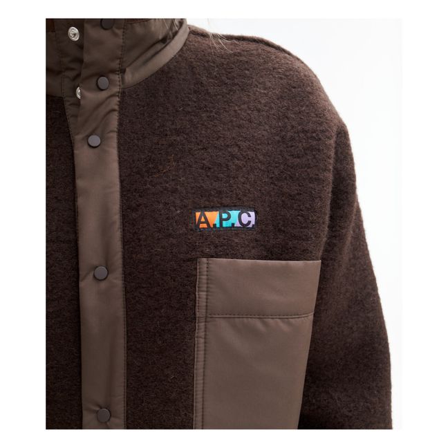 Ewan Wool and Recycled Material Jacket | Chocolate