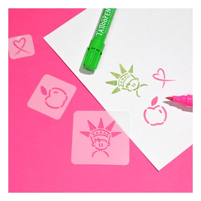 Coffret duo Tattoopen & Pochoir Réutilisable New York x JO LITTLE