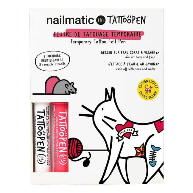Cofanetto duo Tattoopen & Stencil Riutilizzabili Cat x AMI IMAGINAIRE