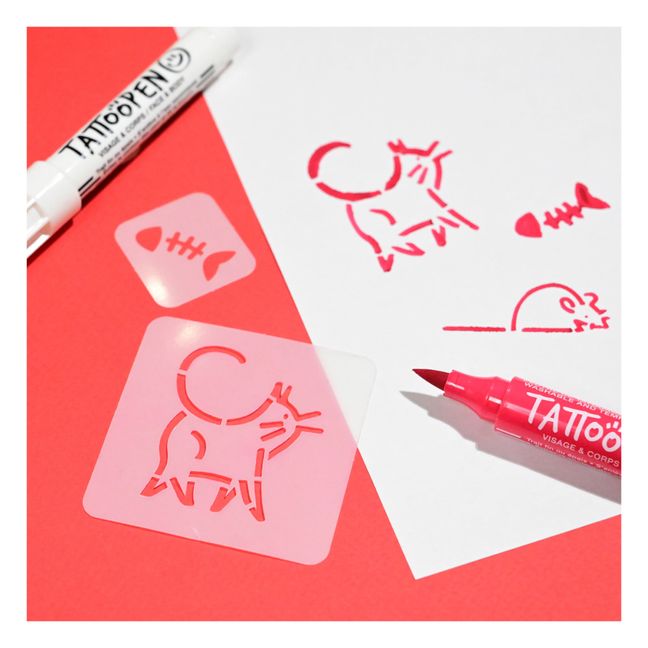 Cat x AMI IMAGINAIRE Tattoopen & Reusable Stencil Duo Set