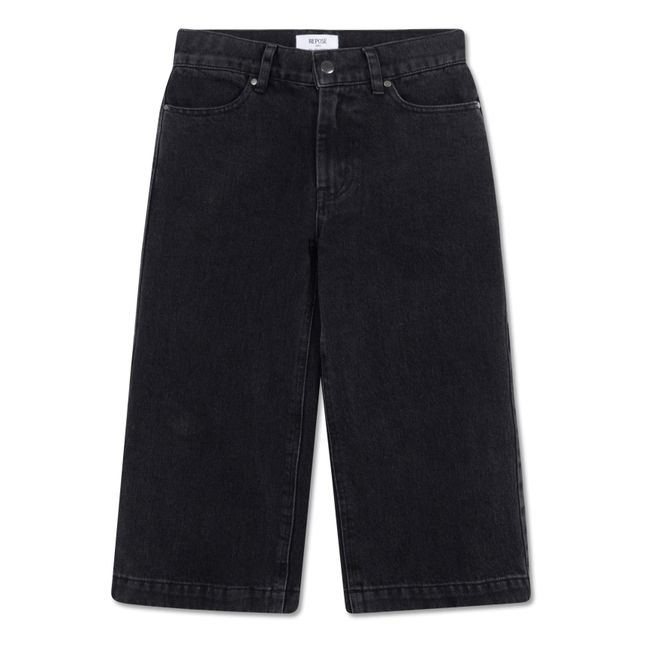 Jeans Culotte in cotone biologico | Denim nero
