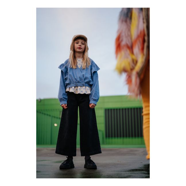 Organic Cotton Culotte Jeans | Denim black