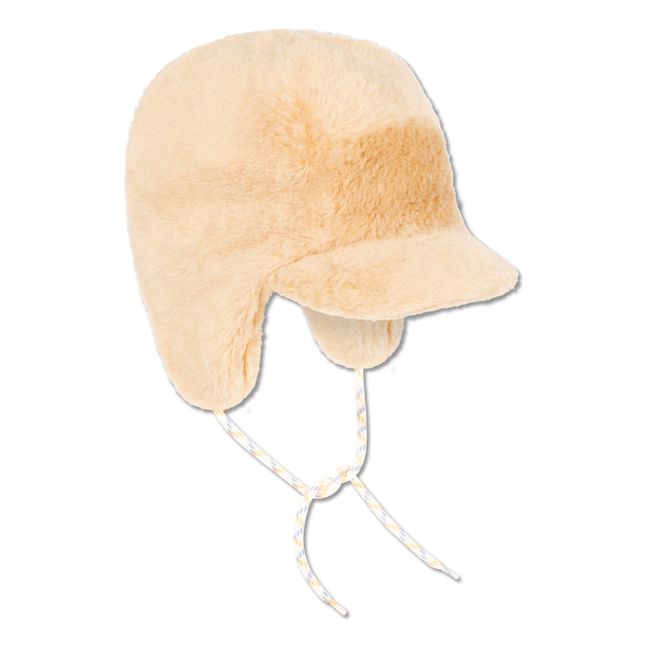 Cappello di pelliccia da pilota | Crema