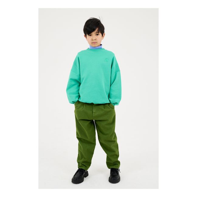 Pantaloni chino in cotone biologico | Verde foresta