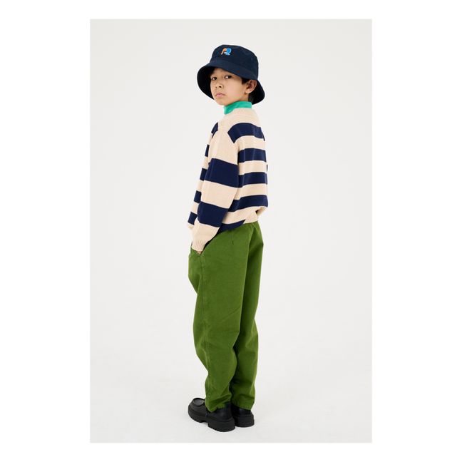 Maglione a righe in cotone biologico | Crema