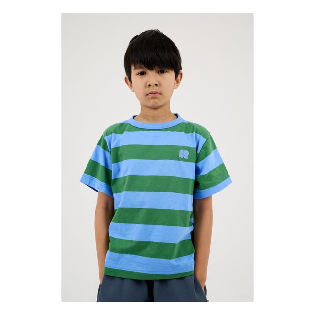 Striped Organic Cotton T-shirt | Forest Green