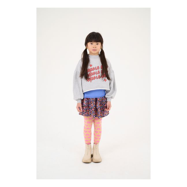 Sweat Cropped Heart Coton Bio | Gris clair