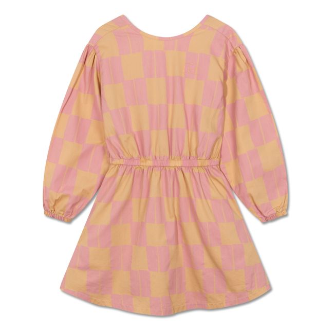 Organic Cotton Checked Dress | Pink